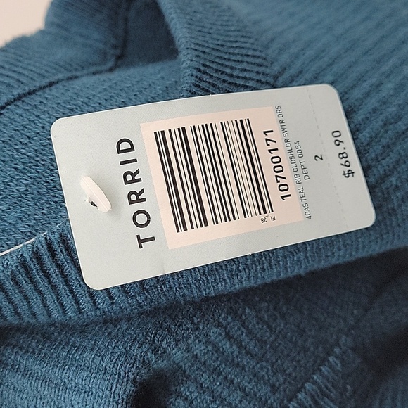 Torrid Dress Knit Blue Long Sleeved Cut Out Knee Length Womens Size 2X NWT - Picture 8 of 13